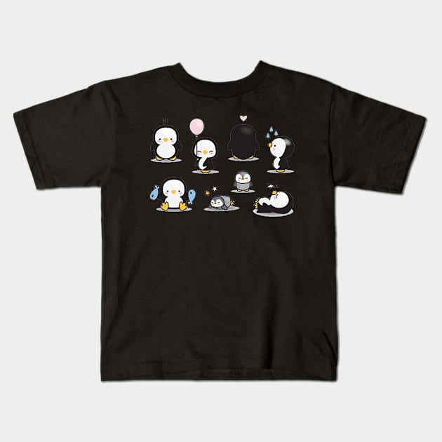 Penguin Fun Kids T-Shirt by longford